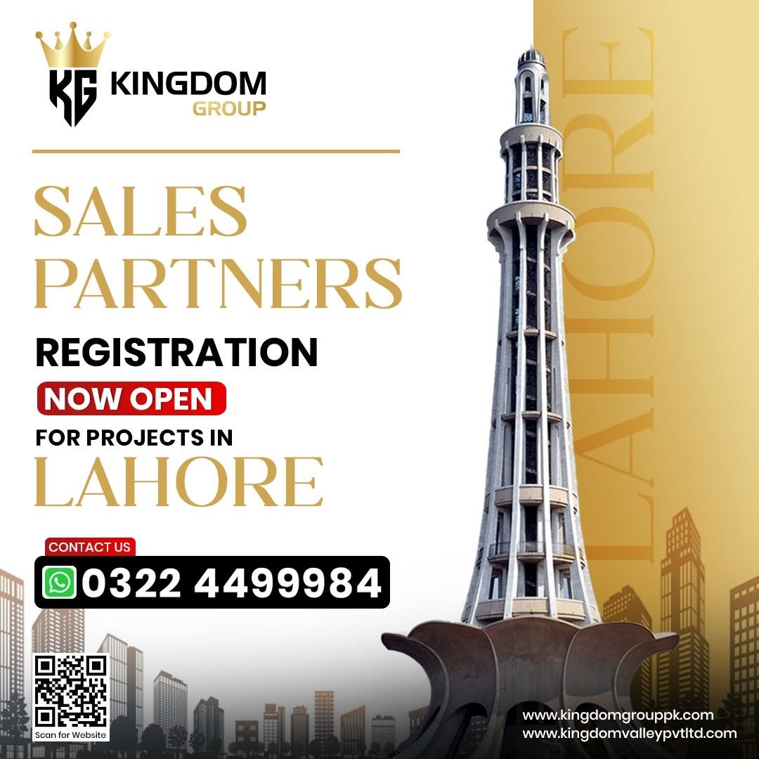 Sales Partner Registration Open for Kingdom Valley Lahore